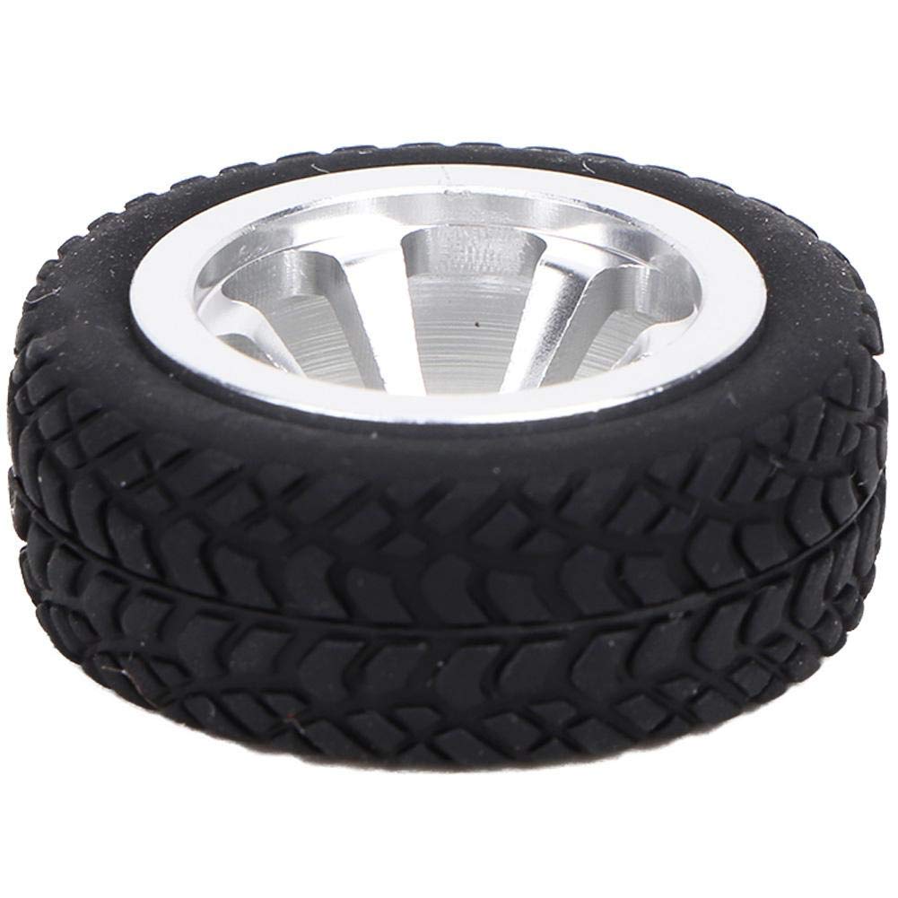 Tbest 4 STÜCKE RC Reifen, Gummireifen RC Auto Modell Upgrade Zubehör Fit für 1/28 K989-53 RC Rad Reifen(Silber)