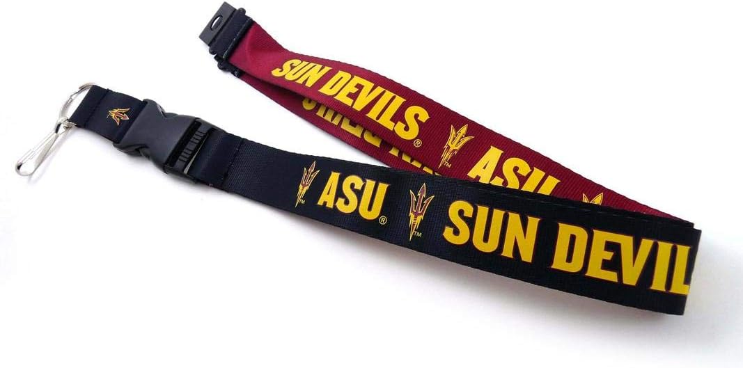 aminco NCAA Arizona State Sun Devils Team Reversable Lanyard, Logo Lapel Pin, and Metal Keychain Gift Bundle