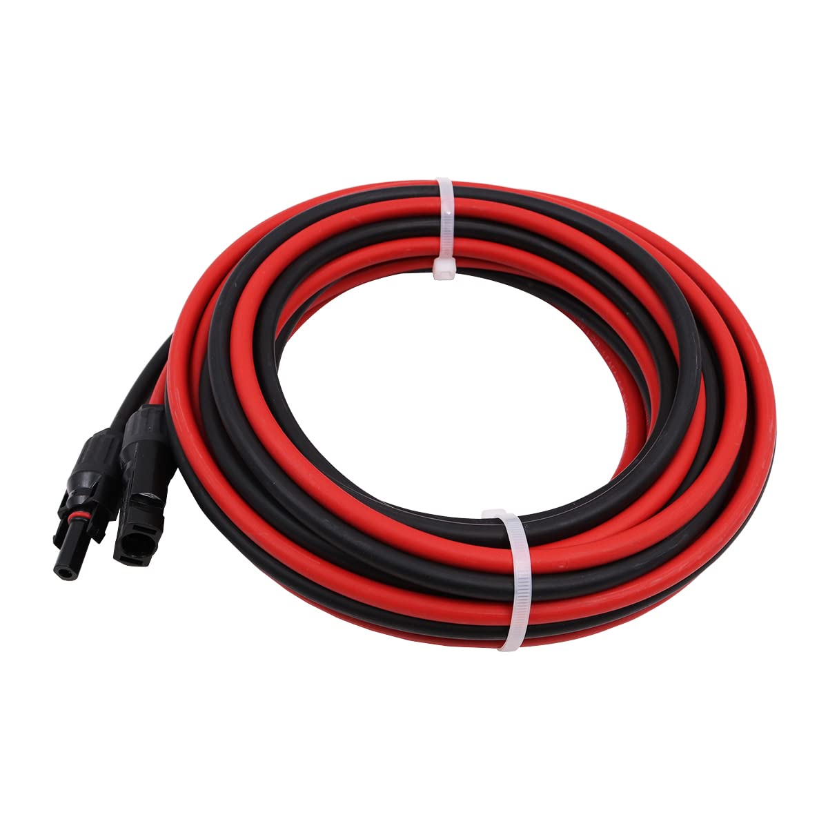 Coppia di cavi di prolunga monofilo da 6 m 6 mm2 con connettori per pannelli solari e sistemi solari da 6 metri (19,6 piedi) con spina