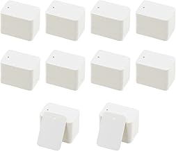 1000 Pack Mini Punched White Paper Price Tags, 3.5 x 5 cm, for Shoes, Clothes, Jewellery, Hat (White)