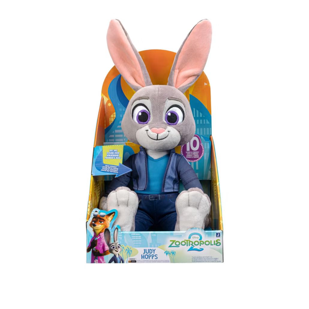 Disney 's Zootropolis 2 Plüschtier Judy Hopps 35,6 cm – über 10 Geräusche und Sätze – Plüschspielzeug für Kinder und Vorschüler – geeignet für Kinder ab 3 Jahren