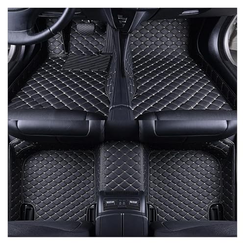 Tapis de sol voiture en cuir pour Peugeot 3008 2014-2019 beige noir