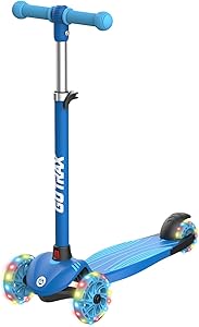 Gotrax KS1 Kids Kick Scooter, LED Lighted Wheels and 3 Adjustable Height Handlebars, Lean-to-Steer & Widen Anti-Slip Deck, 3 Wheel Scooter for Boys & Girls Ages 2-8 and up to 100 Lbs