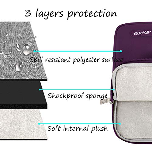 Image of MOSISO Laptop Case 14 inch, 14 inch Laptop Sleeve Compatible with HP Lenovo Dell ASUS Acer, HP Stream, Dell Latitude, Lenovo IdeaPad, Polyester Vertical Computer Sleeve Bag with Pocket, Magenta Purple