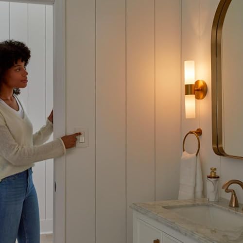 Vista 24 de Lutron Sunnata - Interruptor de atenuación táctil con tecnología LED avanzada para LED e incandescente, 3 vías/multiubicación, STCL-153MS-WH, blanco