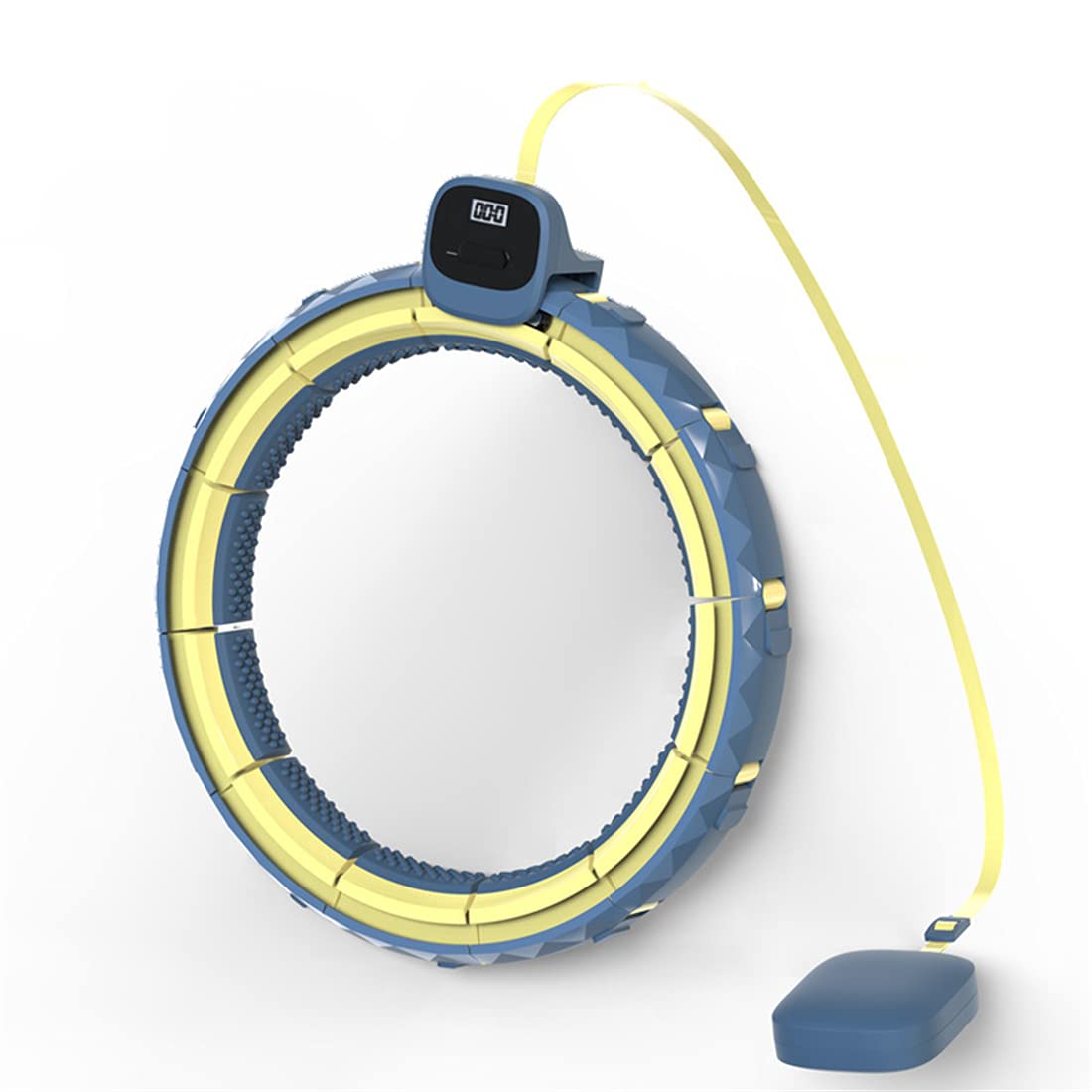 Hula Hoop per Adult & Kids Addome Esercizio, Hoop Smart Hooa Ponderato Che Non Cadrà con 15 Nodi Rimovibili Palla di Filatura Automatica Regolabile per Adulti,Blu
