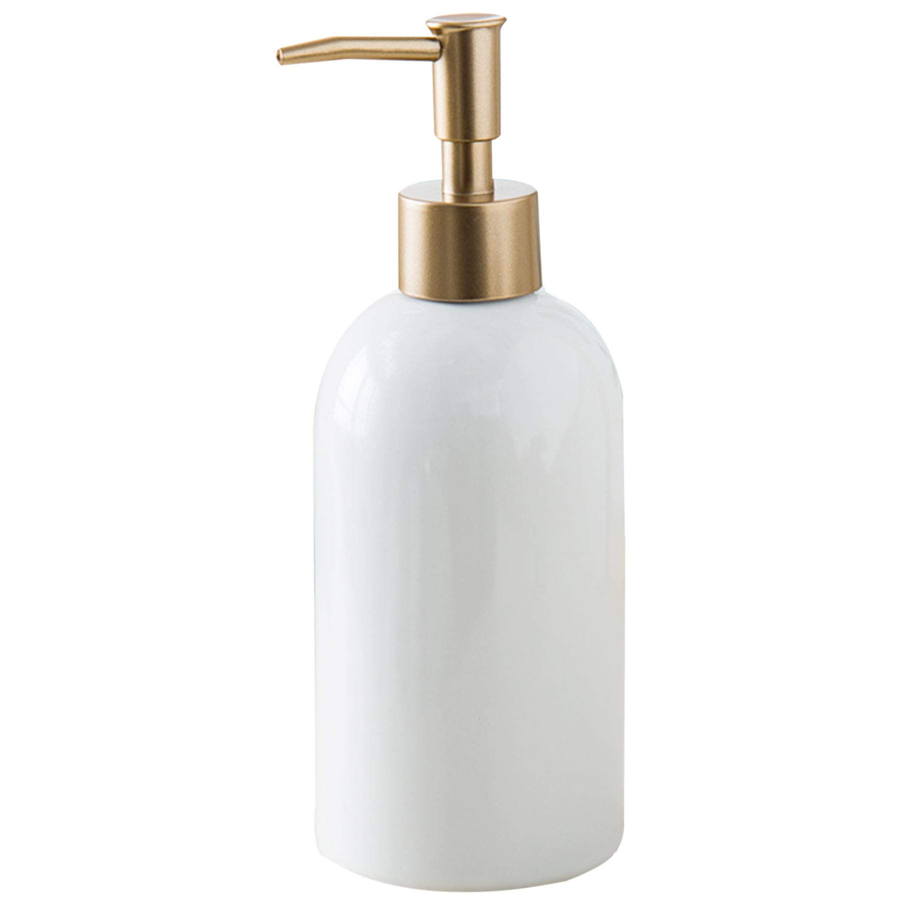 Ngbbby Ceramic Soap Dispenser 420ml/14oz Liquid Soap Dispenser with Gold Pump Non Slip for Bathroom