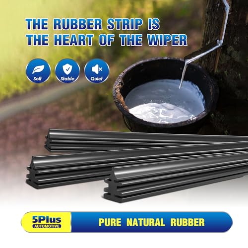 Image of 5 PLUS 22 inch Wiper Blades 2 Pack Replacement for Ford F150 F250 F350 F450 F550 2023 2022 2021 2020 2019 2018 2017 2016 2015 2014 2013-2009-OEM Quality Premium All-Season Windshield Wiper Blades