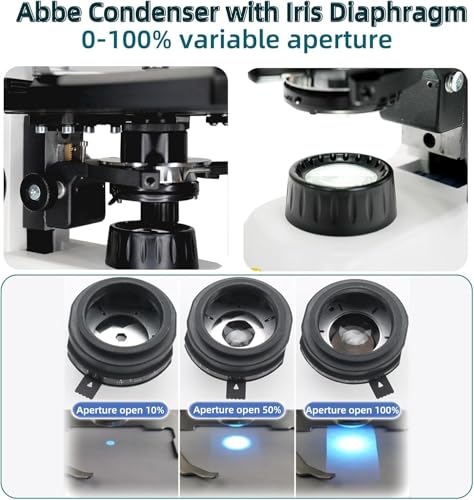 Image of Swift SW400 Trinocular Compound Microscope with Swiftcam 5MP Camera | 40X-2500X, Infinity Achromatic Objectives,Mechanical Stage,Research-Grade for Lab and Research