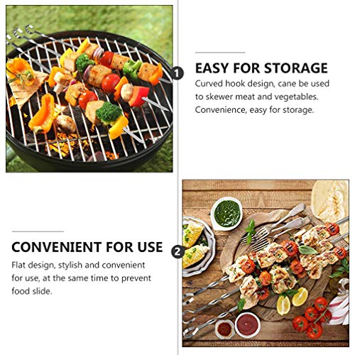 Espetos de espetos de canudo de aço inoxidável Doitool, 10 peças, espetos para churrasco, espetos de