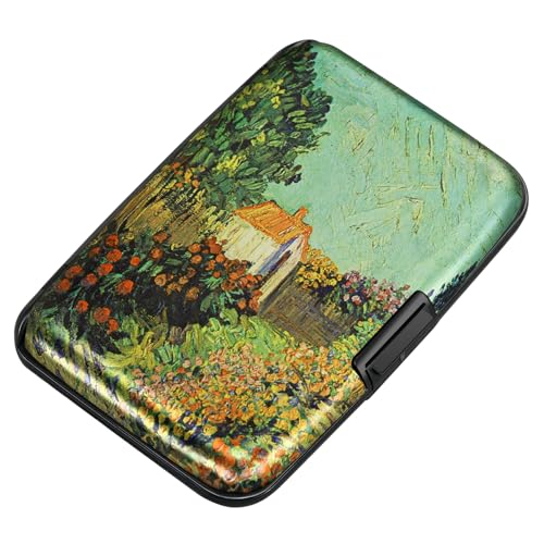 Image of ELFISH Mini RFID Aluminum Wallet Credit Cards Holder Business Card Case Metal ID Case for Men Women(Scenery)