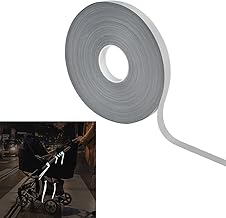 SPEACOUR Un Rouleau de Bande Réfléchissante à Coudre Ruban Haute Visibilité de Sécurité Bande Réfléchissant Ceinture 1cm de Large pour vêtement Sacs à Dos, Poussettes, Vêtements de Protection, Vélos
