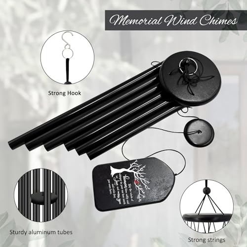 Image of ASTARIN Personalized Wind Chimes Outdoor Large Deep Tone,Large Customized WindChimes for Outside Tuned Relaxing Soothing, Memorial Wind Chimes Sympathy for Mom Dad