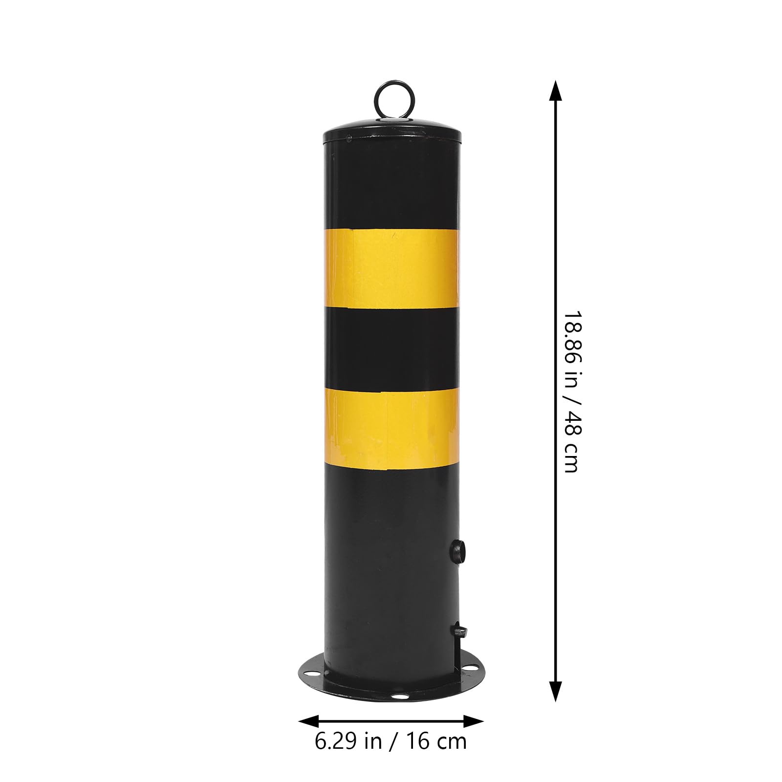 Genérico Barrera de Seguridad para Aparcamiento de Acero Reforzado 50 Cm Señalización Negro y Amarillo, Poste Fijo Anticolisión para Control de Acceso y Delimitación Vial Industrial