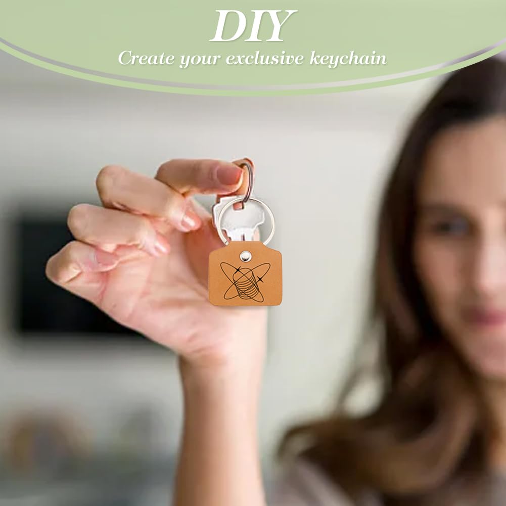 Tiamu Portachiavi Nel Pelle Da 10 Pezzi Rettangolo Vuoto MDF