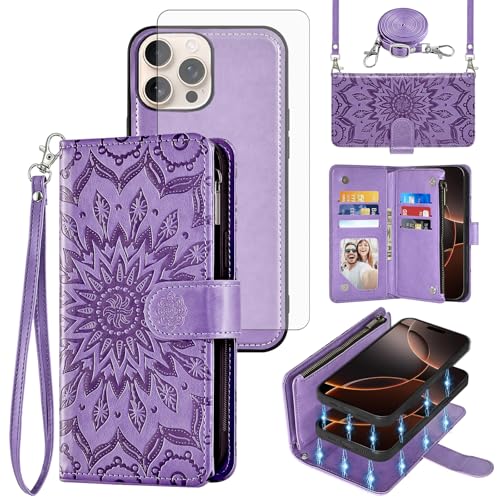 Coque iPhone 16 Pro avec porte-cartes et fermeture éclair pour voyager léger