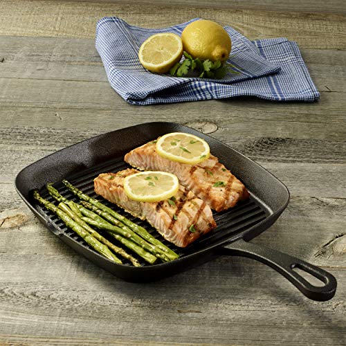 Image of Cuisinart CIPS30-23 Cast Iron Grill Pan, 9.25 inch, Black