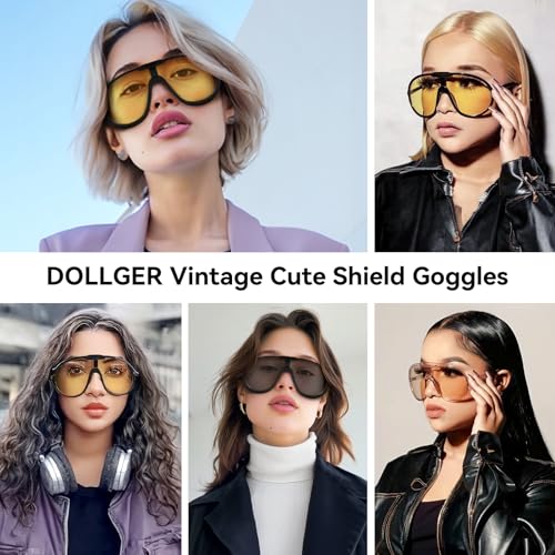 Dollger Oversized One Piece Sunglasses For Women Fashion Men Wrap Around UV400 Shield Goggles2