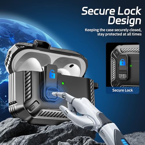 Image of for AirPods Pro 3 Case (2025 New), Secure Lock Cases Cover with Cleaning Kit & Keychain Compatible with Airpods Pro 3rd Generation Case for Men Women, Powerful Drop Protection