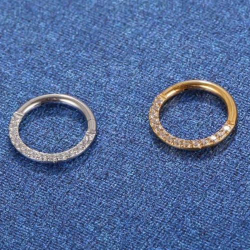 LOMISS PIERCING ARGOLA TITÂNIO PVD SEGMENTO ARTICULADO ZIRCÔNIA (PRATA, 1,0X10mm)