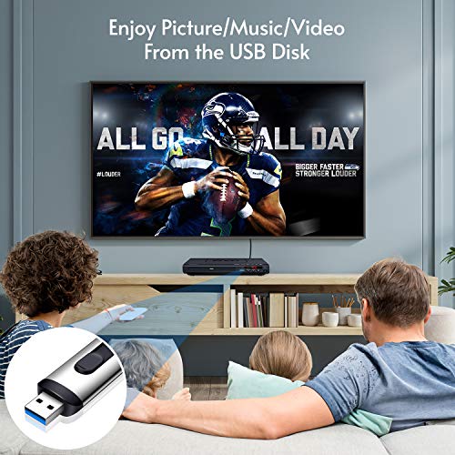 DVD Players for TV with HDMI Output, Full HD 1080p Upscaling DVD Player for Home, Plays All Formats & Regions, USB Port, Multi-Formats DVDs/CDs Supported, Remote Control and AV/HDMI Cable Included