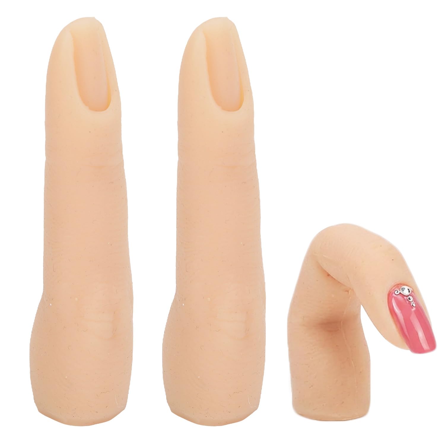 Silikonowe palce do ćwiczeń dłoni, trening paznokci, zginany elastyczny silikonowy model do ćwiczeń palców, silikonowy palec, do paznokci akrylowych, manicure, sztuka, tryb palców, 2 szt., kolor skóry