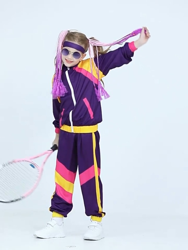 Disfraz completo niño tracksuit años 80 rosa miniatura 7