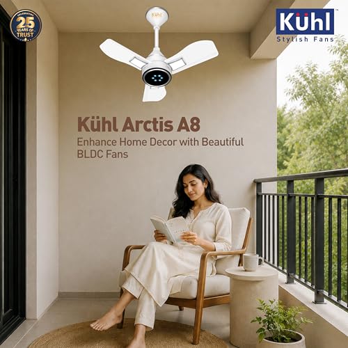 Image of KUHL Arctis A8 600 mm BLDC 65% Power Saving BLDC Ceiling Fan With Remote | BEE 5 Star Rated & ISI Marked | High Air Flow & LED Indicators | 5 Year Warranty on Motor | White