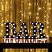 BAR - Illuminated LED Marquee Word Sign - Pre-Lit Pub Bar Sign - Battery Operated (23.03-in x 8.66-in) (Black)