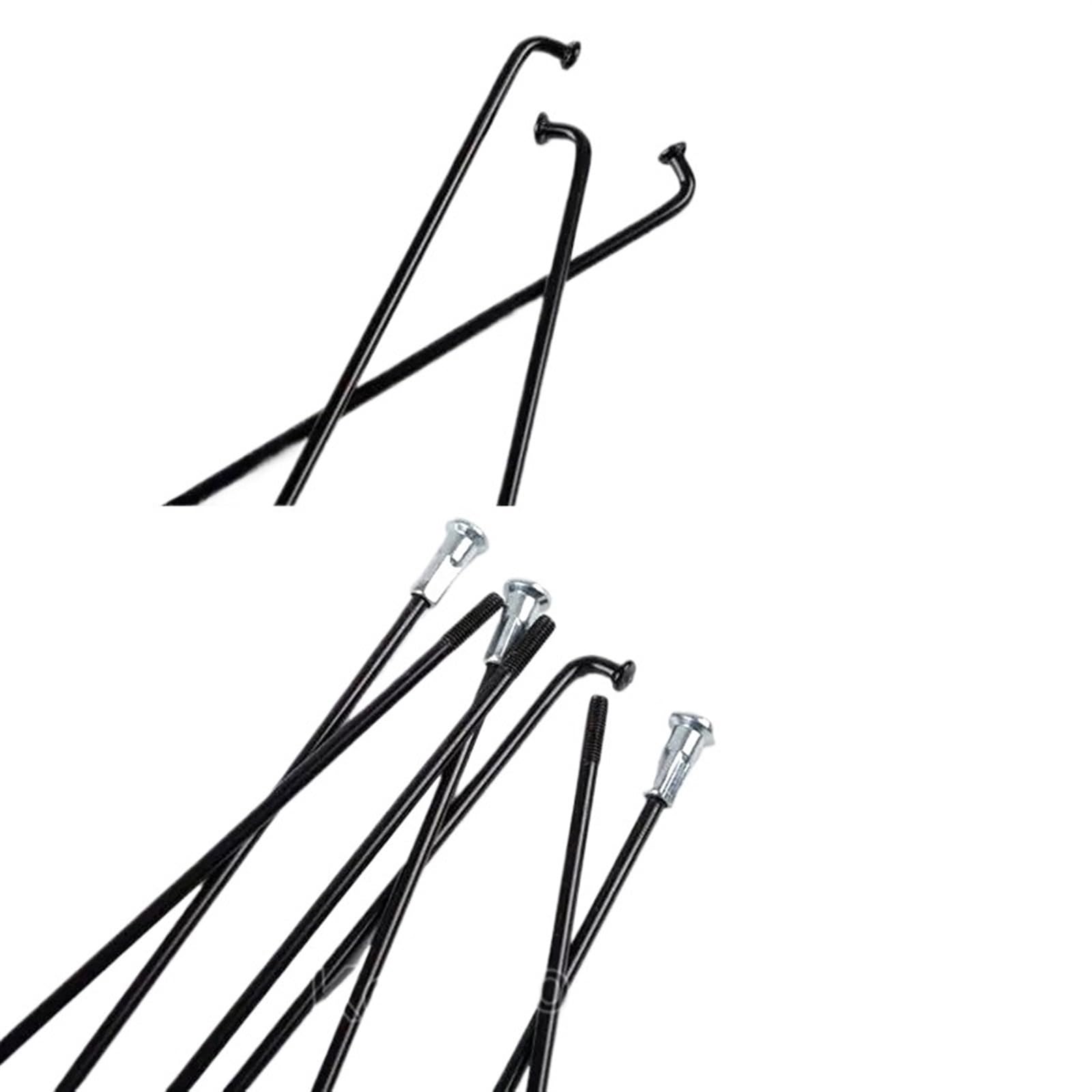 Set 20 Raggi Per Bicicletta Elettrica - 12G, Nero, Diametro 2.6 Mm, Acciaio, Con Nipples