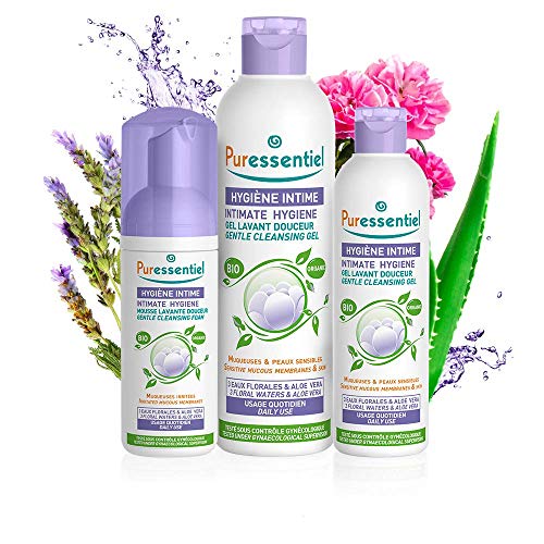 Image of Puressentiel Feminine Wash Ph Balance Vaginial Cleanser Gel for Womens Hygiene 99.6 Natural Origin Organic Vegan EcoCertified Made in France 16.5 fl oz, Rose, 16.9 Ounce