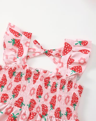 Kids Toddler Dress Baby Girl Summer Clothes Sleeveless Ruffle Smocked Dresses Little Girls Casual Boho Beach Sundress4
