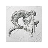 Lunarable Bandana Scarf, Skull Scary Mountain Goat Skeleton, Grey White