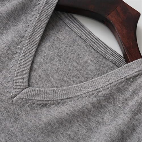 Dcvmvmn Men Sleeveless Loose Warm Sweater Vest Solid Color V-Neck Pullover Knitted Vest Male Waistcoat2