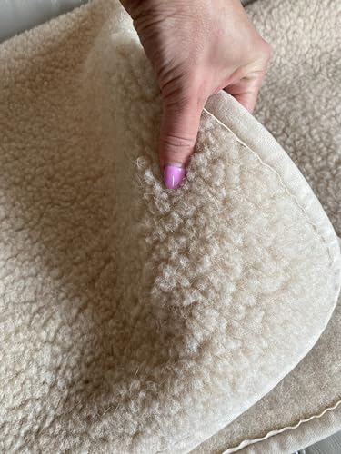 Wolldecke Schurwolldecke Gewichtsdecke Beschwerte Decke aus 100% Merino (BEIGE 160 x 200)
