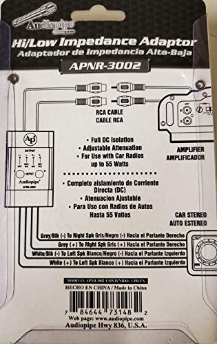 Audiopipe Hi/Low Impedance Adaptor miniatura 2