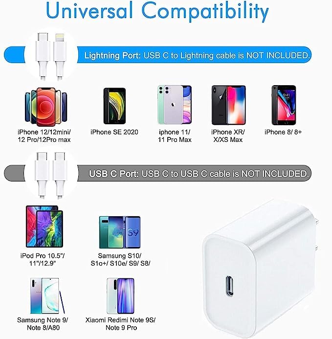 20W Charger Adapter Compatible with i-Phone 14/13/12/11/X PR0 MAX All Models | with Type-C Original Cable Indian Pin by Navswa 8