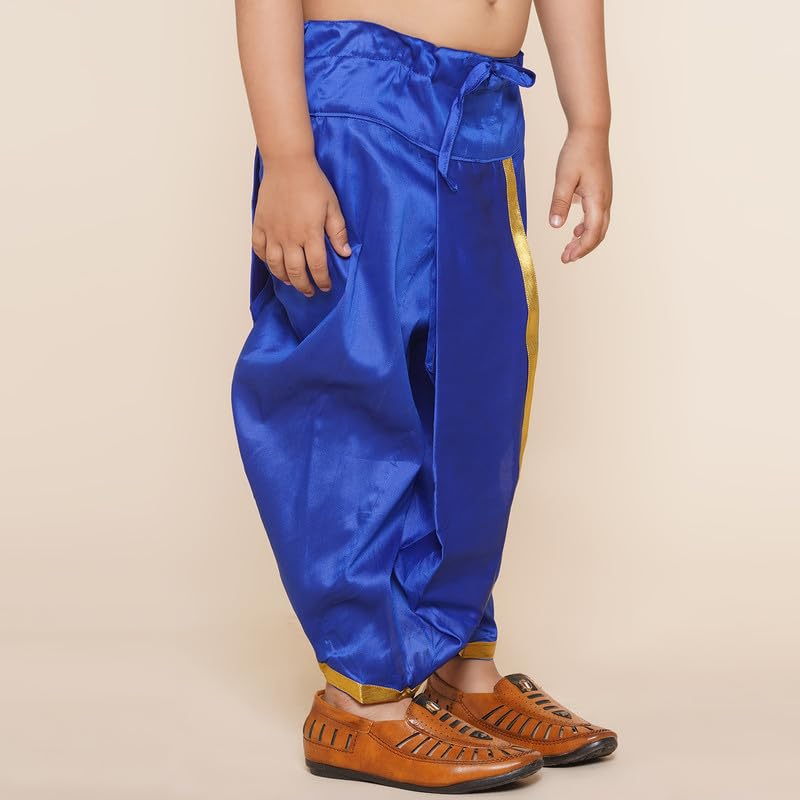 SETHUKRISHNA Boys Readymade Colour Dhotipant (04-05 Years, BD170405) Blue - Image 3 thumbnail