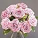 ZCMTD 9 Têtes Rose Fleur Artificielle Grand Faux Bouquet de Mariage Tenant des Fleurs de Mariage Accessoires de Fête à la Maison Décoration Violet