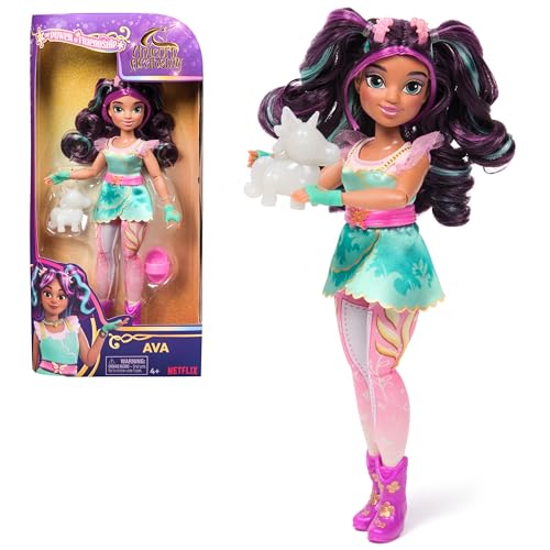 Unicorn Academy Muñeca de Vestir AVA – La muñeca Original de la Popular Serie Netflix de 24 cm con Pelo Real, Ropa y Accesorios extraíbles, para niños a Partir de 4 años