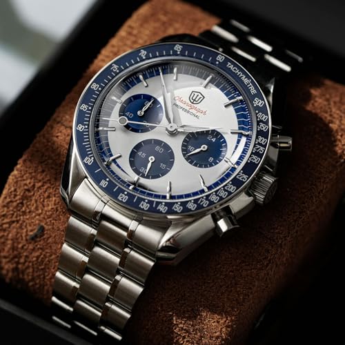 Image of watchdives WD1863 Men Chronograph Watch Japan VK63 Quartz Sports Watches 40mm Bubble Sapphire Crystal Wristwatch 100M Dive Watch