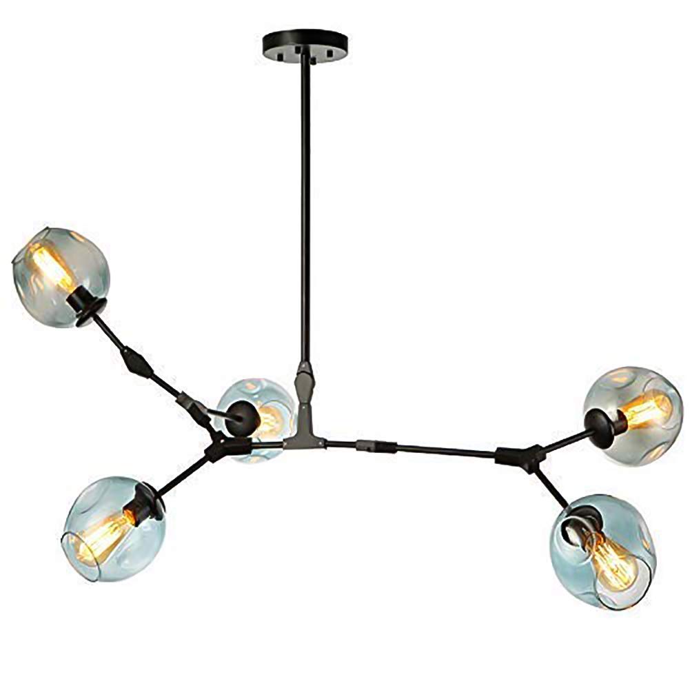 FZQSXAZU Chandeliers,Modern Industry Sputnik Chandelier，Modern 3S Gold Ceilingd Century Adjustable Hanging Fixture for Kitchen Living Room Bedroom/Blue/5S