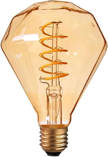 Diamond Vintage Edison LED Light Bulb 4W, E27 Screw Bulb Retro Old Fashioned LED Filament Glass Antique Lamp Makes Beautiful Design (Diamond)