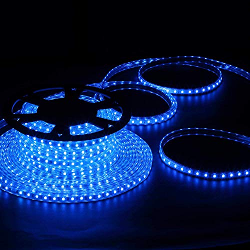 Ainfox 100Ft Led Strip Lights, 1800 Leds Outdoor Waterproof Led Rope Lights Smd5050 110V Flexible Tape Decorative Lighting For Patio Deck Garden Bedroom, Ul&Etl Certified (Blue, 100Ft) #TOP5