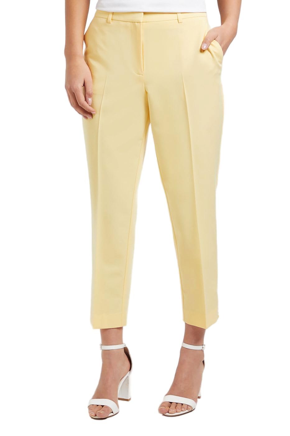 Dorothy Perkins Petite Ankle Grazer Trouser, 14, Lemon