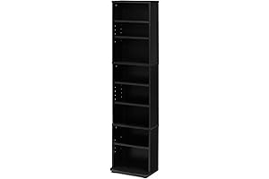 FURINNO JAYA Space Saving Media Bookcase with Open Shelves
