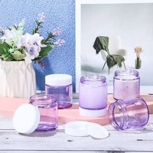 Image of Norme 48 Pcs 4 oz Glass Jars with Lids Cosmetic Jars, Light Purple