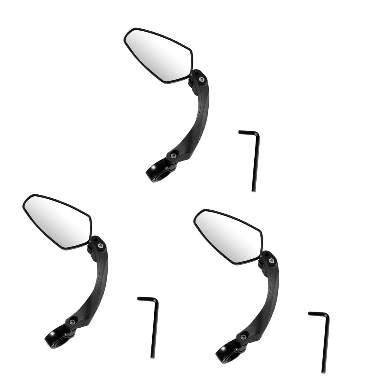 BESPORTBLE 3pezzi Specchietto Retrovisore Bici Girevole Specchietto Per Manubrio Leggero e Compatto Accessorio Resistente Per Biciclette e Monopattini Facile Da Installare Design Pratico e