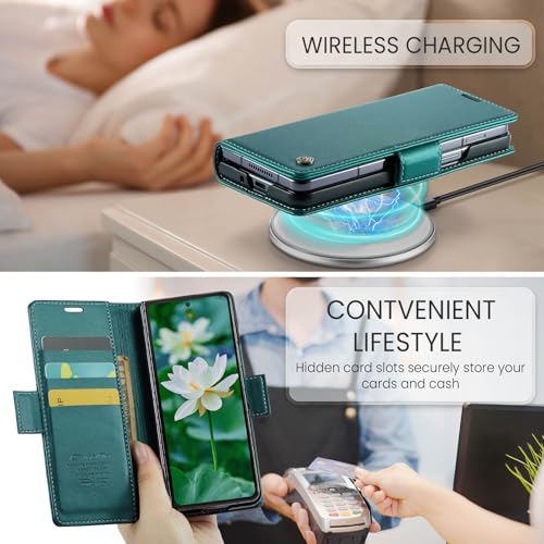 Newhalper Wallet Case for Samsung Galaxy Z Fold 6, Green - image 3