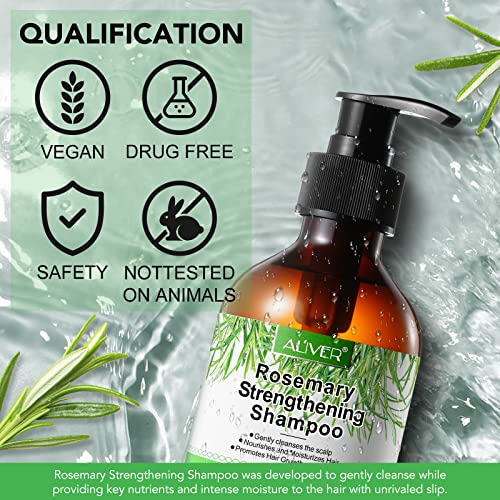 Rosmarin Shampoo für Haarwachstum Rosemary Mint Shampoo, Veganes Rosmarin Shampoos Gegen Haarausfall mit Biotin, Sanfte Reinigung, Reparierendes und Nährendes Kopfhaut für Frauen Männer, 300ml
